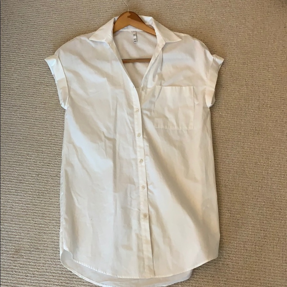 Zara White Button Down Tunic